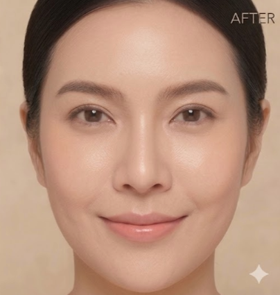 ผิวกระจ่างใสขึ้นอย่างเห็นได้ชัด - หลังใช้